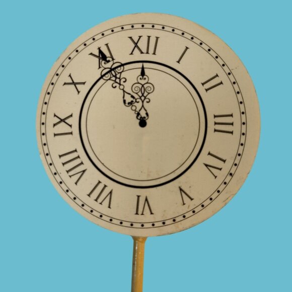 Holiday Time Other - New Years Eve Clock Face Floral Stick Roman Numerals Ornate Hands Minight